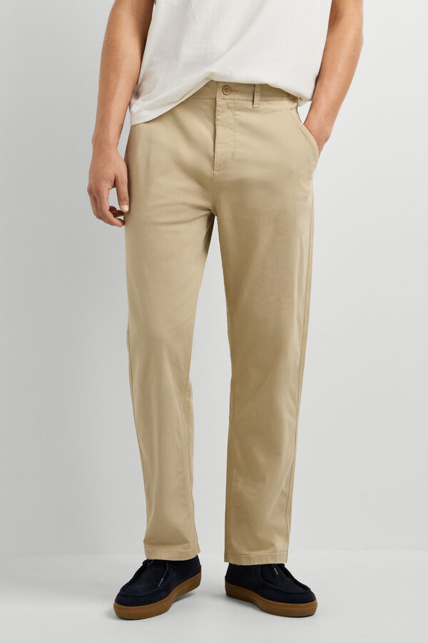 Pepe Jeans Cal&ccedil;a relaxed em algod&atilde;o bege