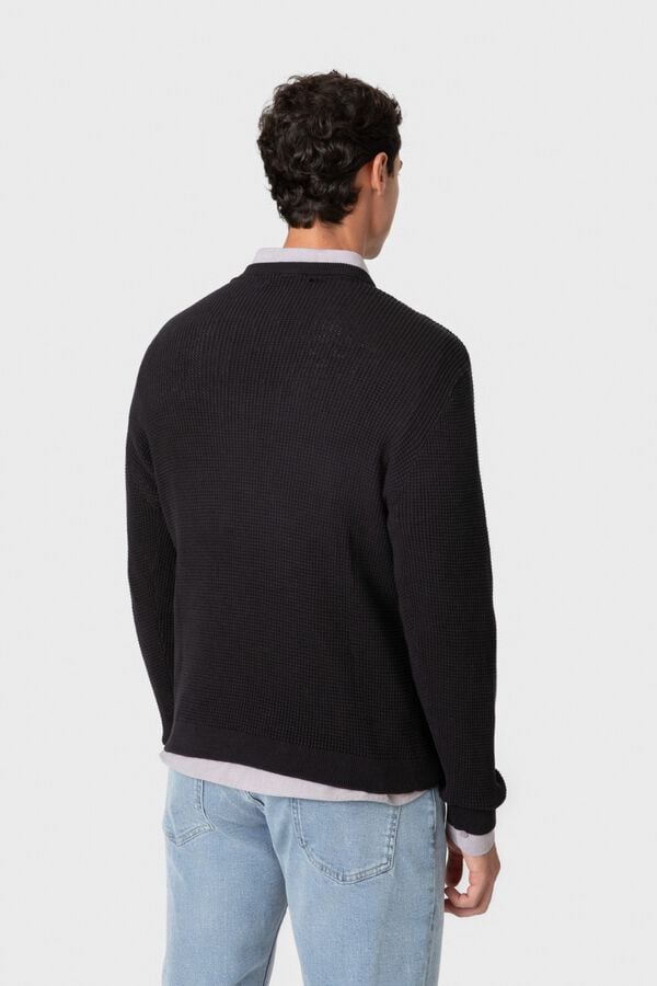 Celopman Round neck basic jumper black