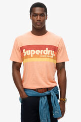 Superdry Camiseta Terrain Logo Stripe Relaxed Tee rosa