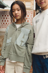 Springfield Kids Sweatshirt aberto "LA" para meninas verde