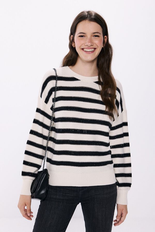 Springfield Striped crystals jumper natural