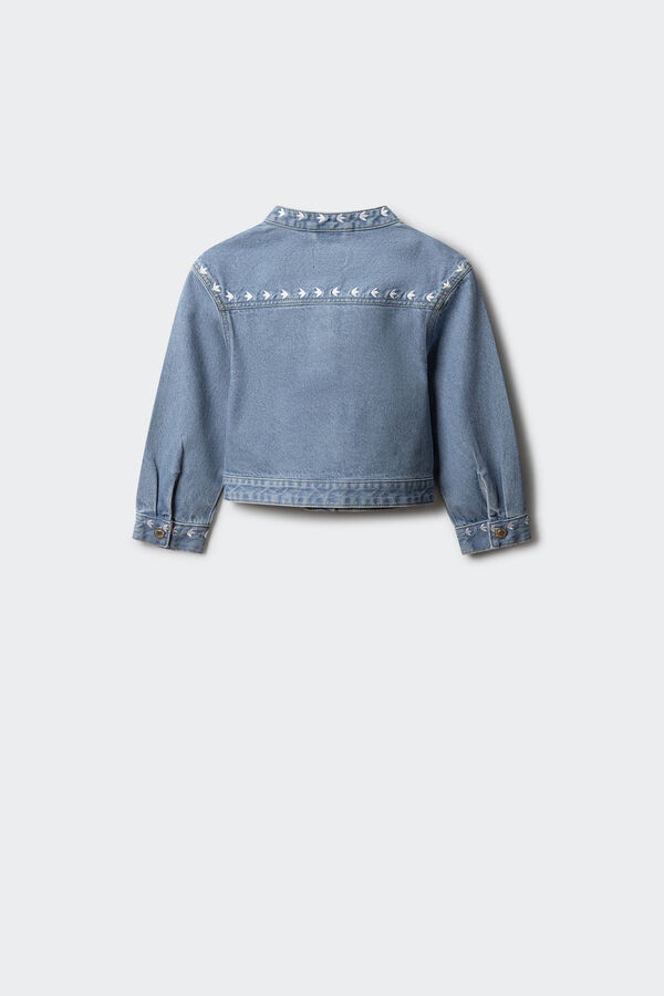Springfield Kids Jaqueta denim bordado de menina azul