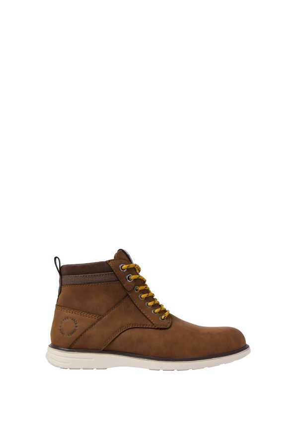 Jack & Jones Botins com atacadores de biqueira redonda cru