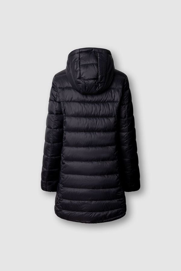 Pepe Jeans Sobretudo acolchoado com capuz e bolsos preto