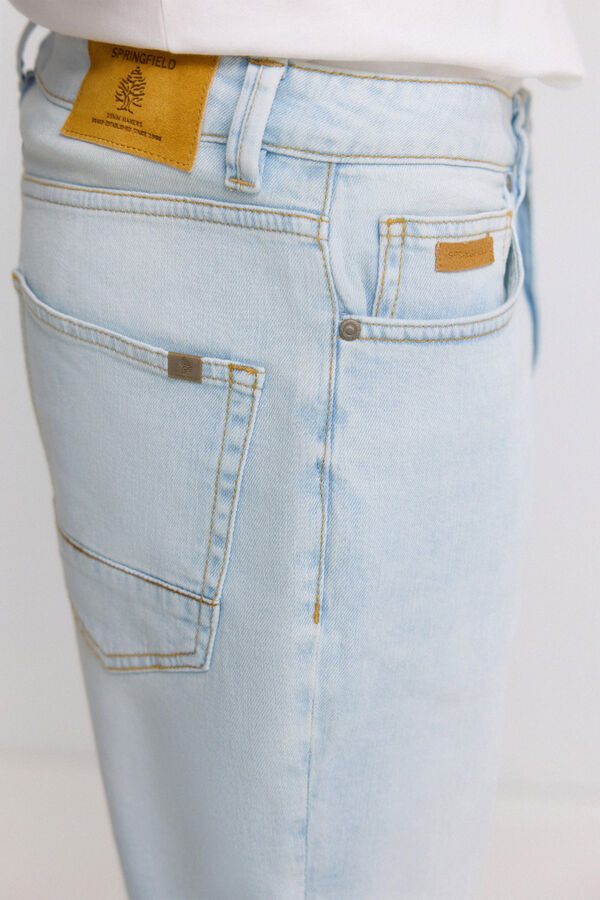 Springfield Bermuda jeans ultraleve slim fit azul