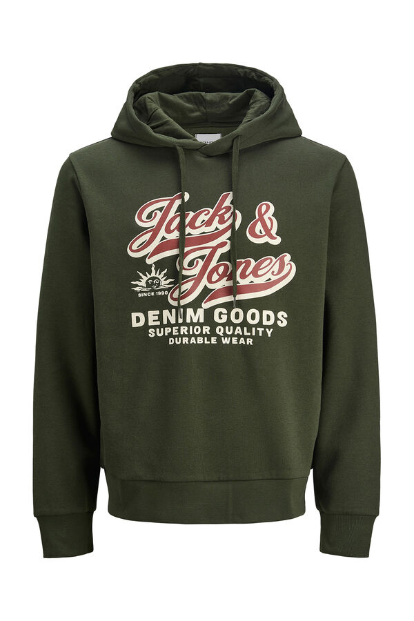 Jack & Jones PLUS Sweatshirt com capuz b&aacute;sica verde