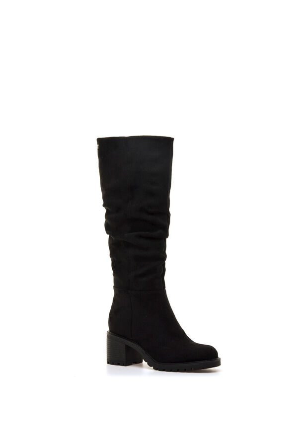 MTNG Botas slouchy de cano alto com sola tratorada preto