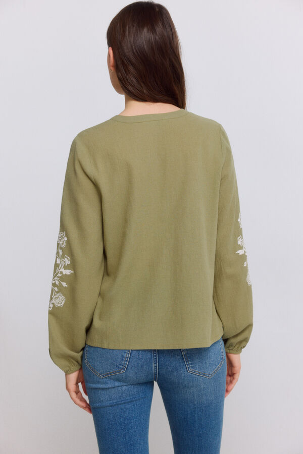 Springfield Blusa rom&acirc;ntica bordada estampado