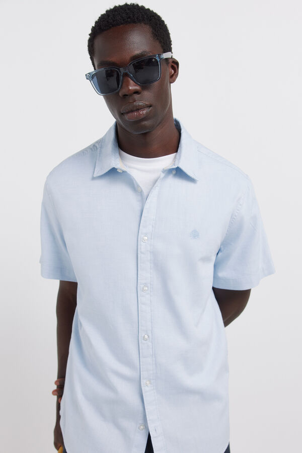 Springfield Camisa manga corta estructura bicolor azul