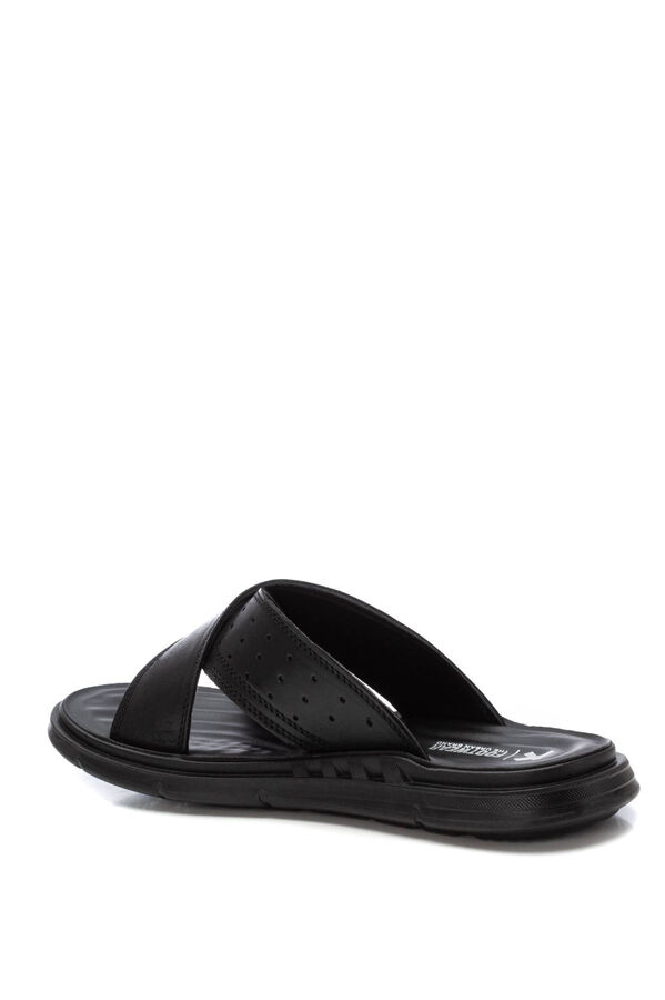 XTI Leather cross-strap sandal black
