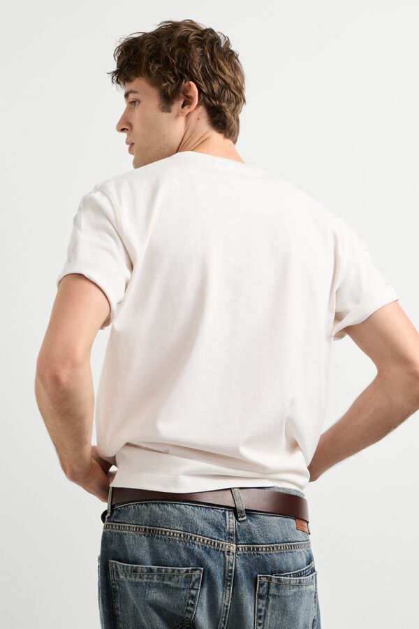 Pepe Jeans T-shirt de manga curta estampada bege