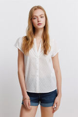 Springfield Blusa em algod&atilde;o lace bege