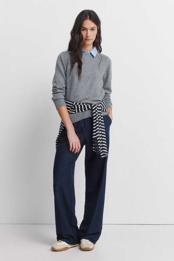 Springfield Camisola gola de malha cinzento