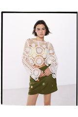 High Spirits Crochet Top  brown