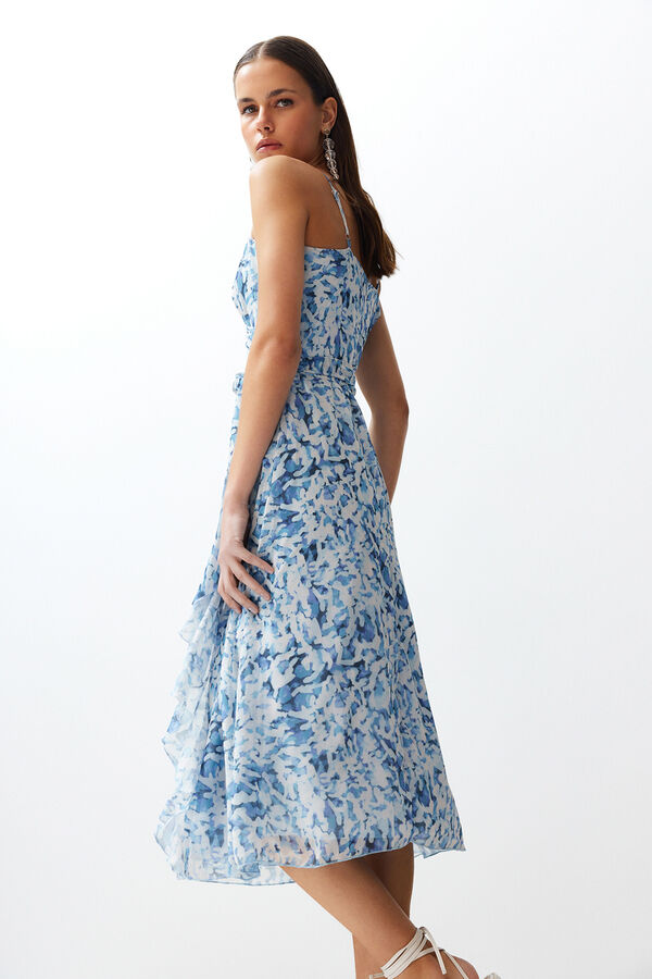 Trendyol Vestido midi de tirantes lazo azul