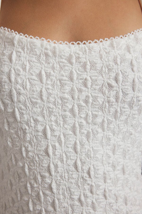 Trendyol Vestido midi de al&ccedil;as em crochet branco