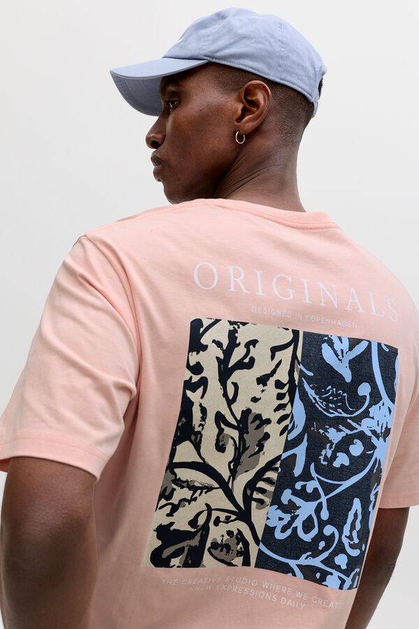 Jack & Jones T-shirt regular com estampado nas costas rosa