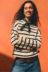 Springfield Camiseta rayas botones hombro beige