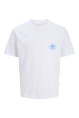 Jack & Jones T-shirt manga curta em algod&atilde;o branco