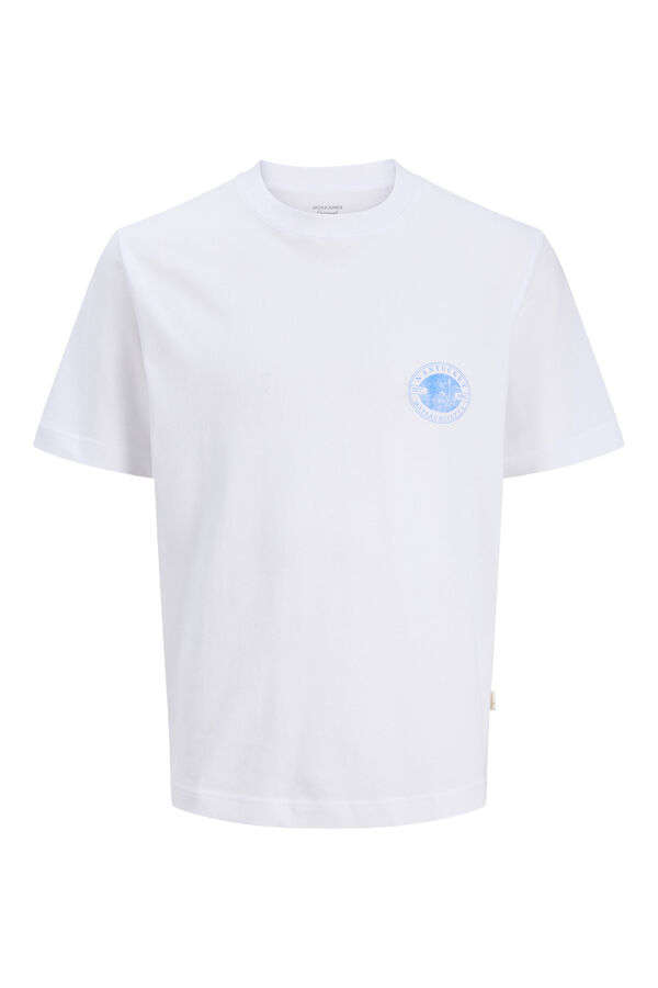 Jack & Jones T-shirt manga curta em algod&atilde;o branco