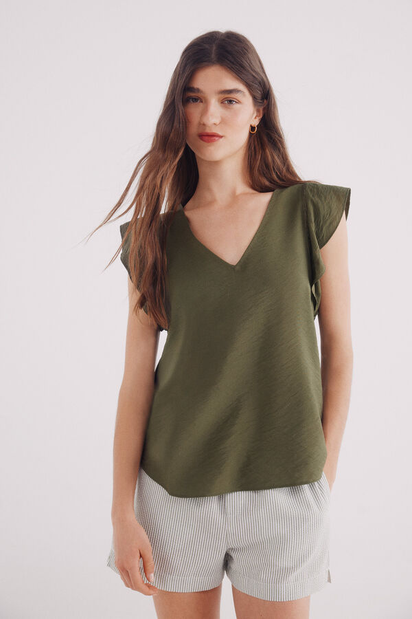 Springfield Blusa volantes verde