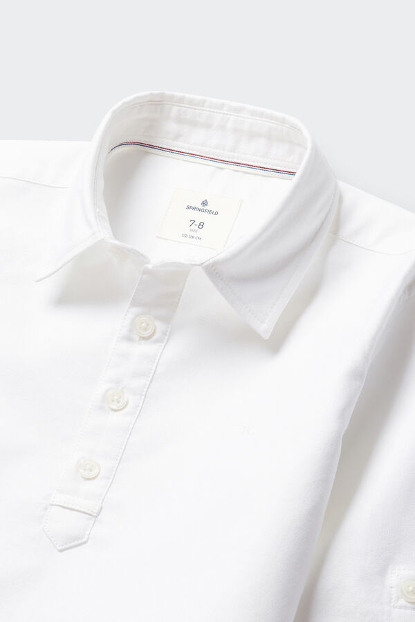 Springfield Kids Camisa polo em oxford para menino branco
