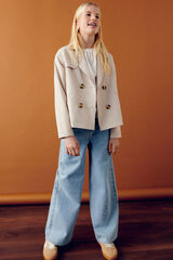 Springfield Kids Jeans culotte bordados para menina azul