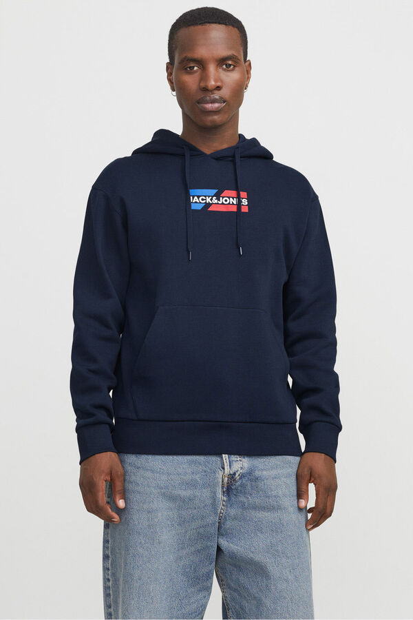 Jack & Jones Sweatshirt com logo frontal azul