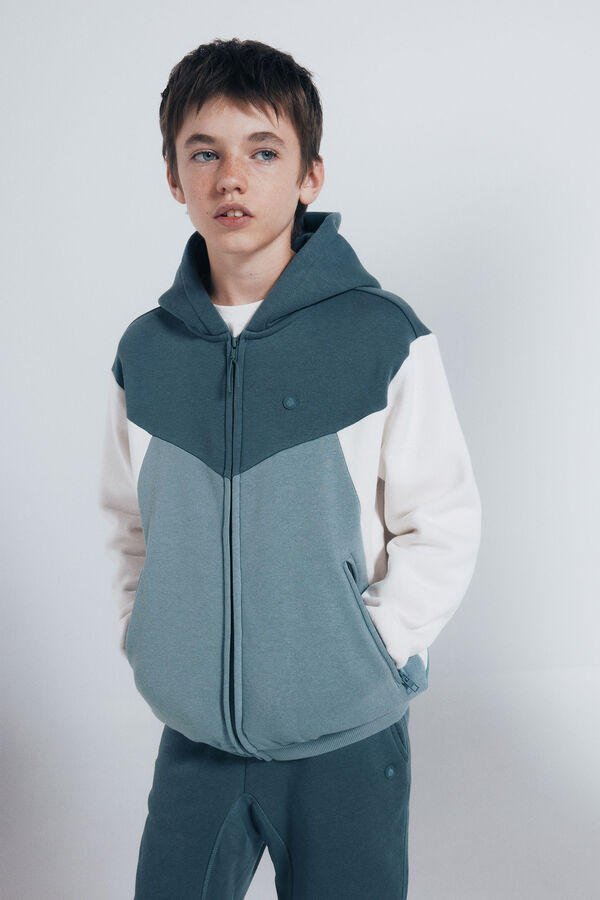 Springfield Kids Sweatshirt com capuz para menino azul