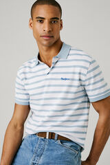 Pepe Jeans  Camisa polo de manga curta, com riscas em piqué tingido. azul