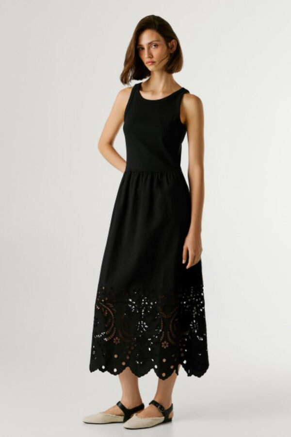 Pepe Jeans Vestido comprido sem mangas preto