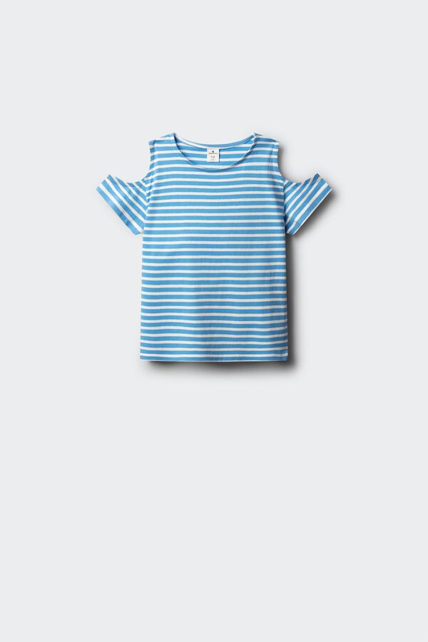 Springfield Kids T-shirt de manga curta com ombros descobertos para menina azul