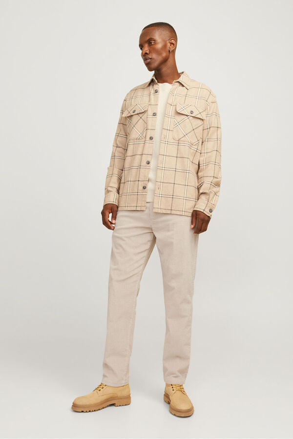 Jack & Jones Calça jogger de veludo cotelê cinzento