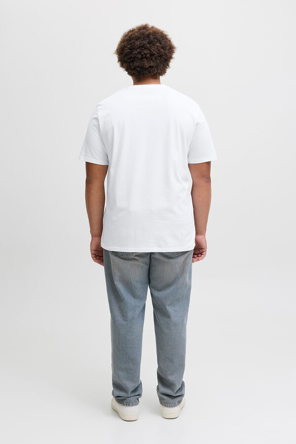 Jack & Jones PLUS T-shirt b&aacute;sica manga curta branco