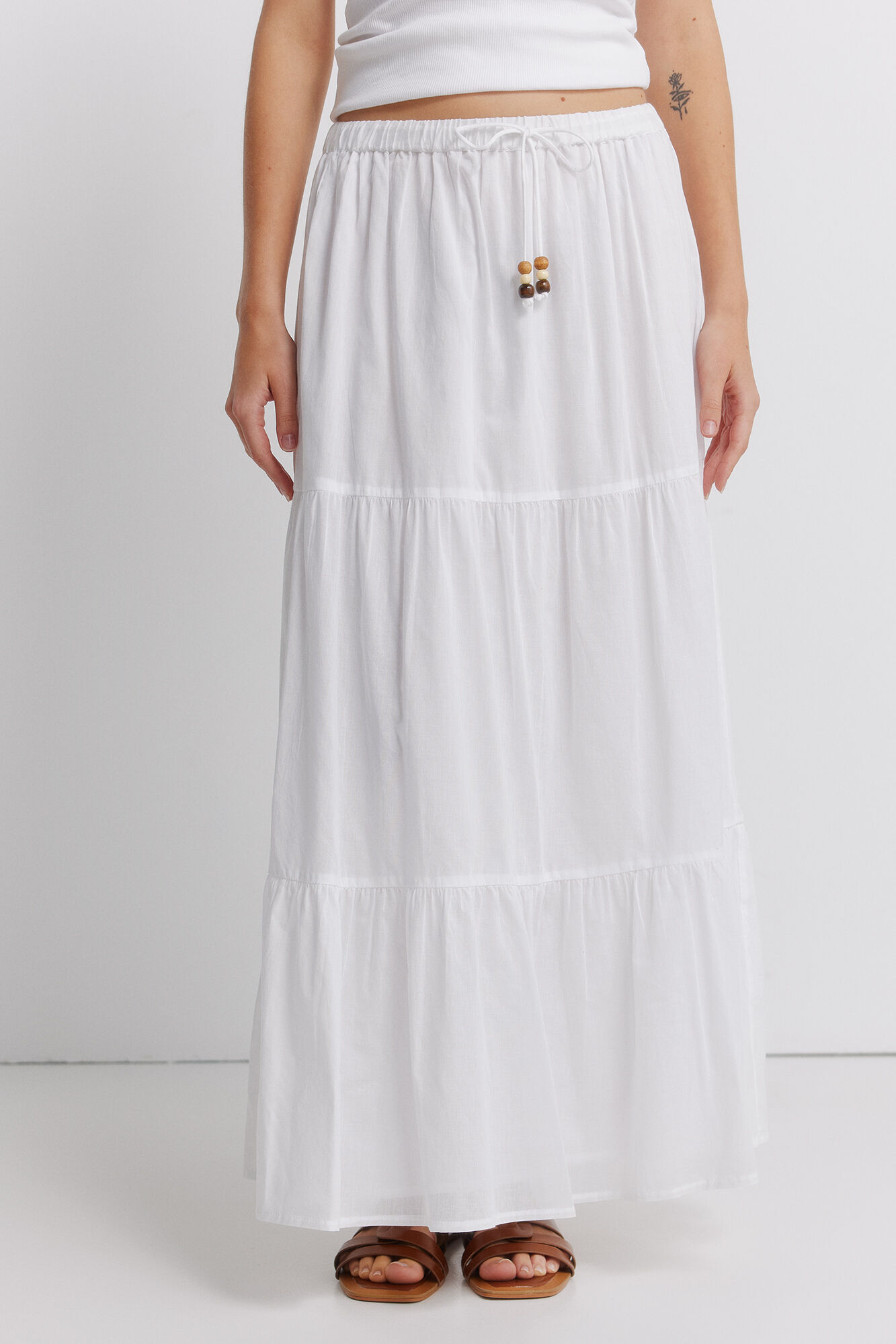 Springfield Saia midi com folhos