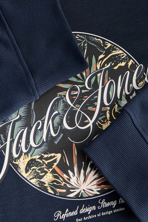 Jack & Jones Sweatshirt com capuz em algod&atilde;o azul