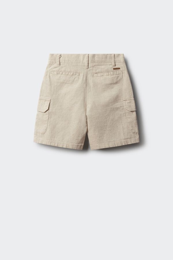 Springfield Kids Bermuda cargo em linho para menino branco