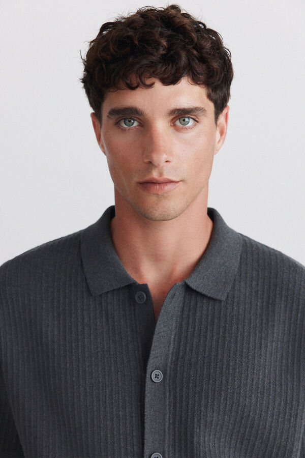Springfield Casaco de malha em jacquard cinzento