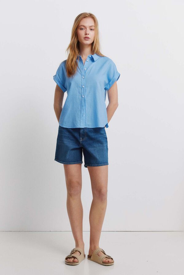 Springfield Camisa b&aacute;sica oxford azul