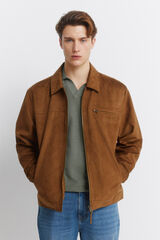 Springfield Faux suede jacket brown