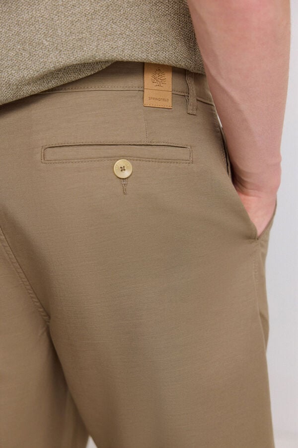 Springfield Bermuda t&eacute;cnica wide & relaxed fit Caqui escuro