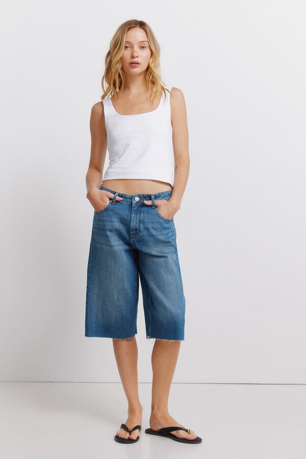 Springfield Bermudas em denim azul