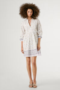 Pepe Jeans Vestido curto de manga comprida com estampado floral.