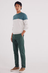 Springfield Calça calças chino slim fit com micro estampa