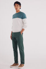 Springfield Calça calças chino slim fit com micro estampa verde