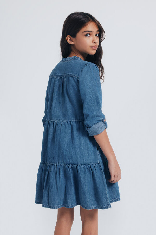 Springfield Kids Vestido jeans para meninas azul