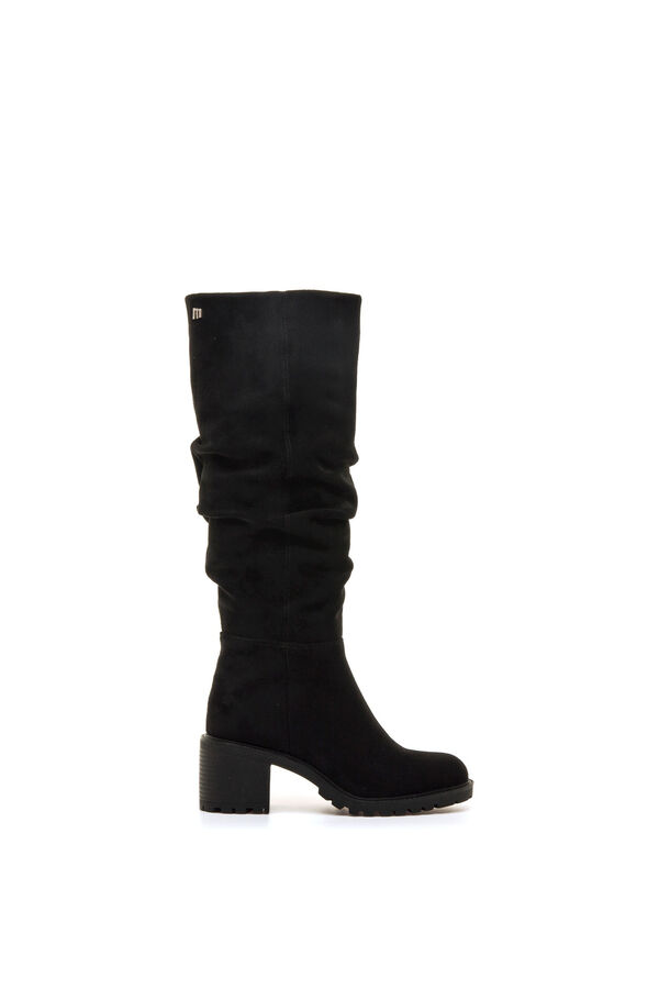 MTNG Botas slouchy de cano alto com sola tratorada preto