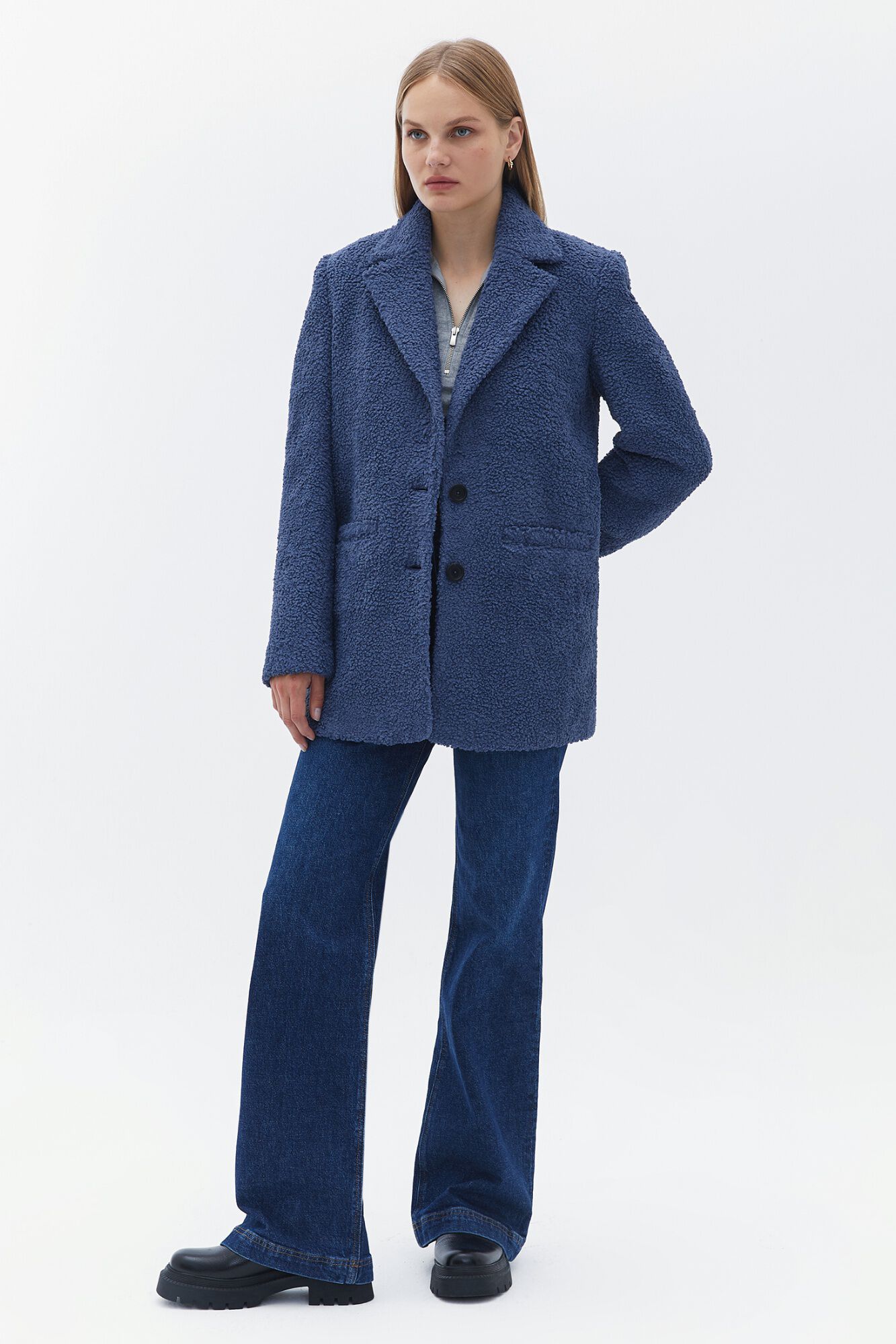 Oxxo Sobretudo estilo blazer borrego