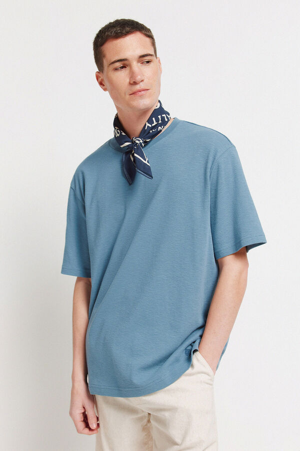 Springfield Textured T-shirt blue