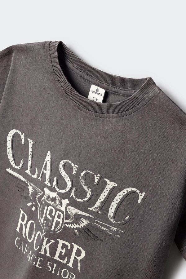 Springfield Kids T-shirt manga curta rocker para menina cinzento